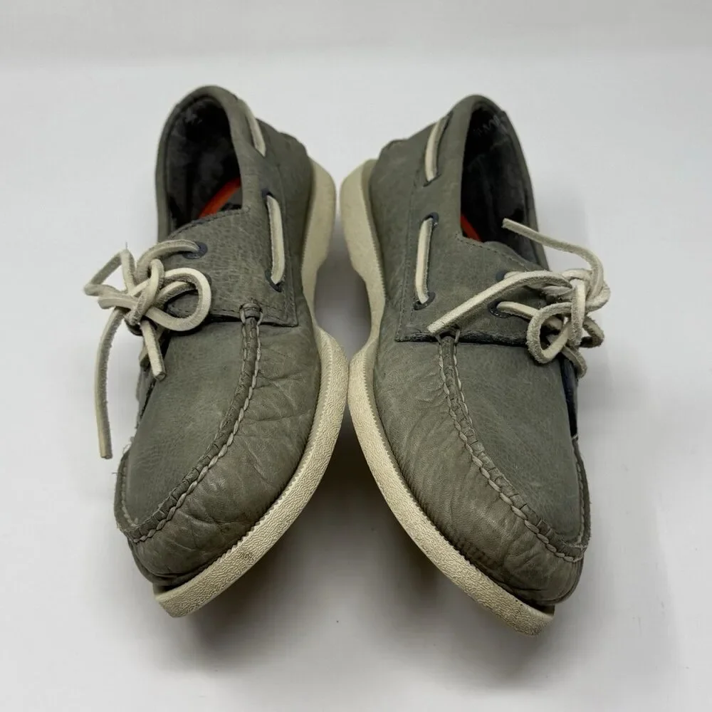 Sperry Top Sider Daytona Boat Shoes Mens 9.5 M Green Leather 2 Eye Preppy